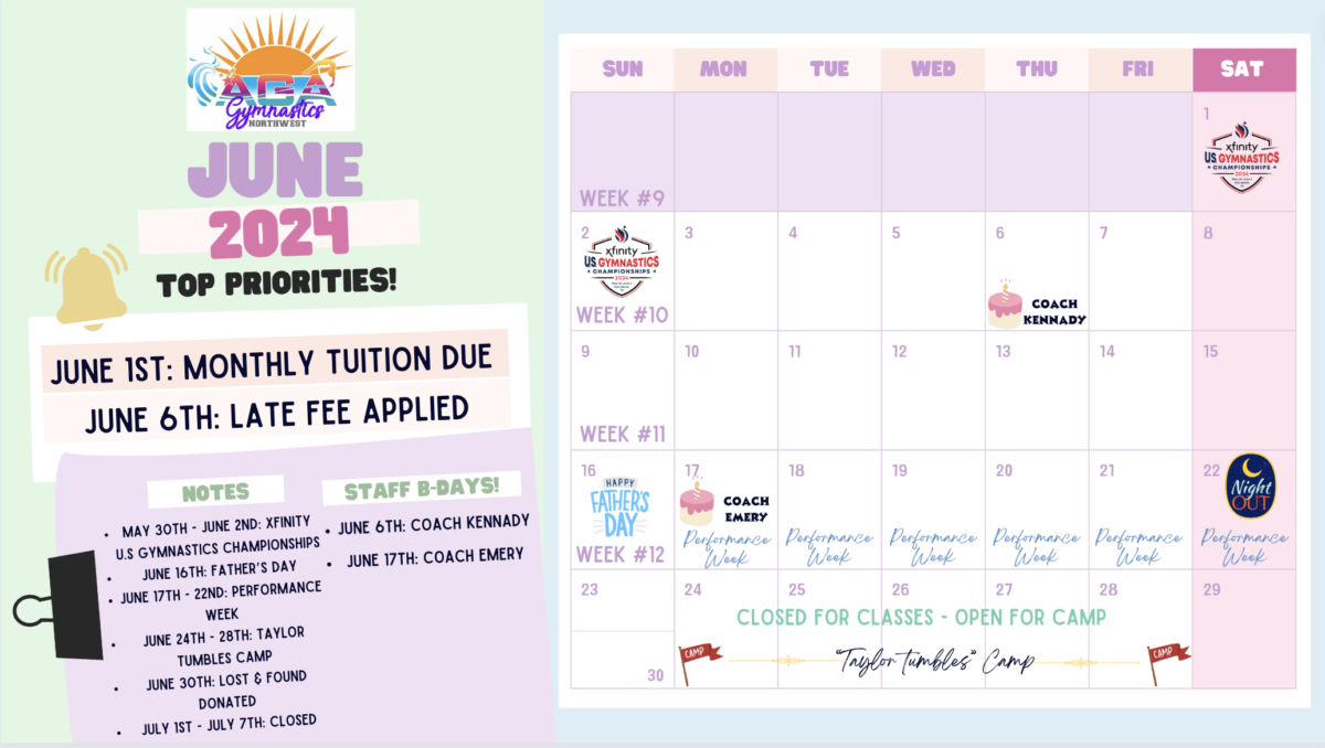 2024 Session 2 Calendars AGA Northwest